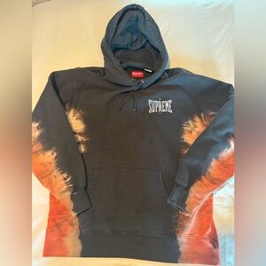 Supreme Black and Orange Tie-Dye Hoodie